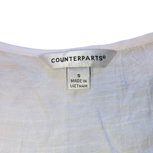 Counterparts Shirt Womens Small White Lace Flutter Sleeve Boho Lightweight NEW - Picture 3 of 9